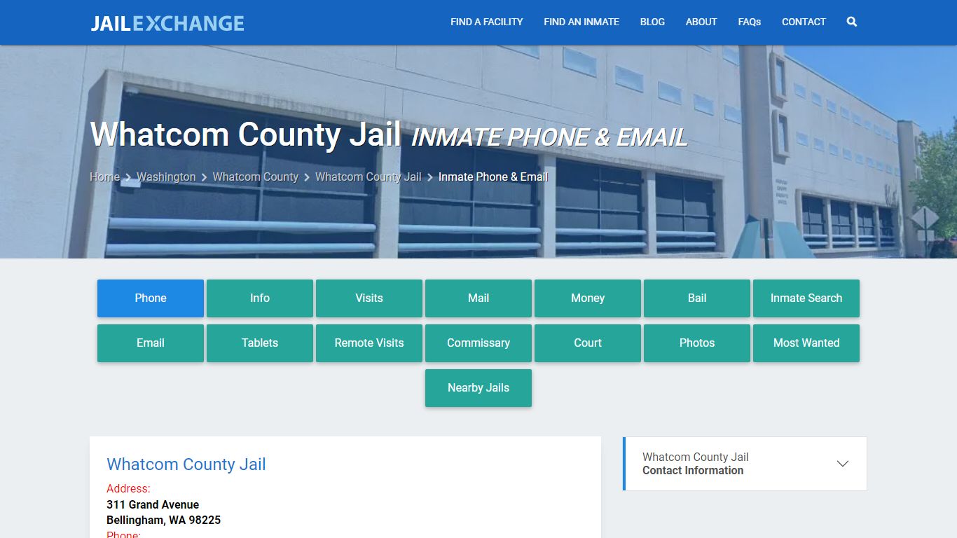 Inmate Phone - Whatcom County Jail, WA - Jail Exchange